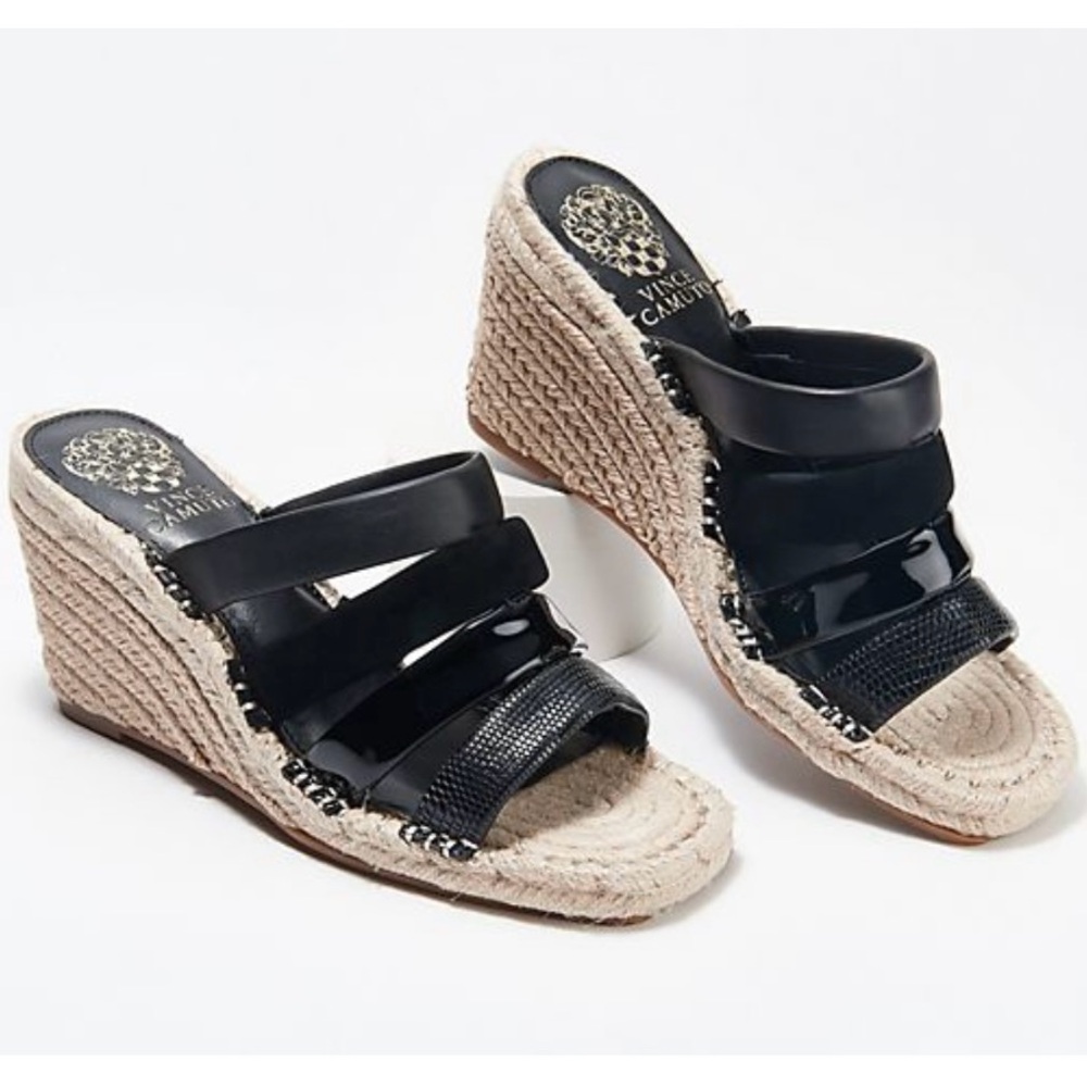 Vince Camuto Molisana Leather Espadrille Wedges NWT NIB